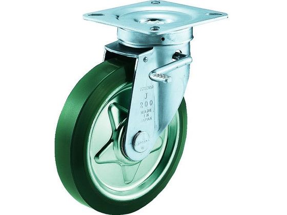 TRUSCO プレス製ウレタンキャスター 自在ダブルストッパー付 Φ75 TUJB-75