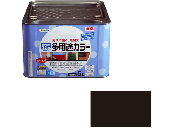 アサヒペン 水性多用途カラー 5L 黒