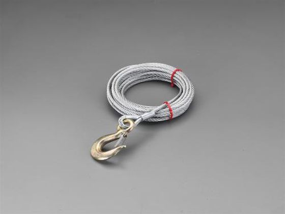 エスコ ワイヤー フック付 6.35mm×15m EA840DB-15