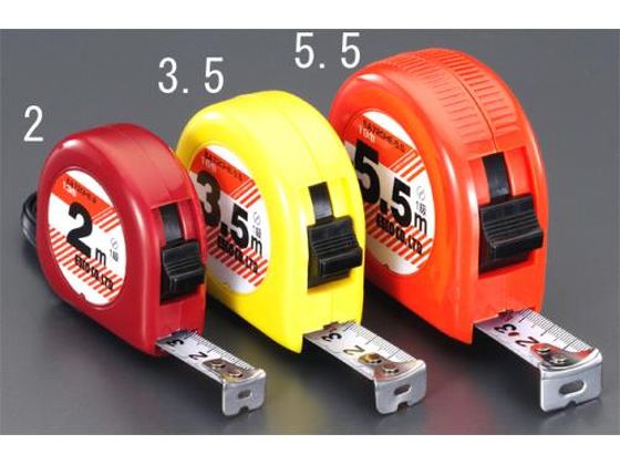 ●ＪＩＳ１級品●全長：５．５ｍ●重量：２３０ｇ●幅：１９ｍｍ●材質：テープ、バネ：スチール●表面シボ加工●ベルト掛け付●ストッパー付