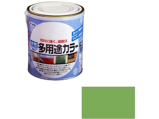 アサヒペン 水性多用途カラー 1.6L 若草色