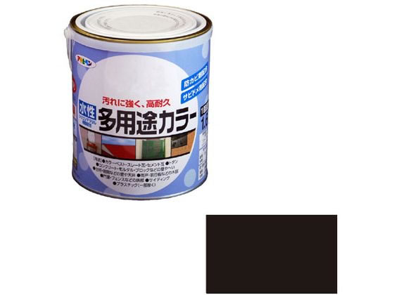 アサヒペン 水性多用途カラー 1.6L 黒