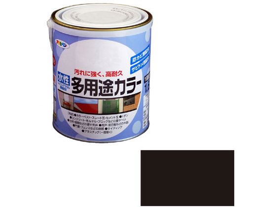 アサヒペン 水性多用途カラー 1.6L ツヤ消し黒