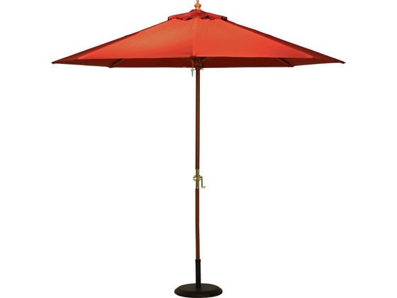不二貿易 木製パラソル 270cm エンジ 270RS 60156