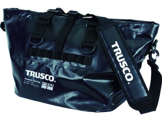 TRUSCO 防水ターポリントートバッグ Lサイズ ブラック TTBL-BK TRUSCO 防水ターポリントートバッグ Lサイズ ブラック TTBL-BK