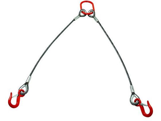 TRUSCO 2本吊りアルミロックスリング フック付き 6mm×2m