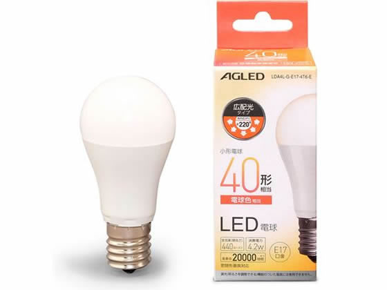 アイリスオーヤマ LED電球 E17 広配光 40形相当 電球色2万h アイリスオーヤマ LED電球 E17 広配光 40形相当 電球色2万h