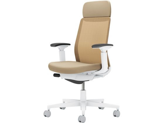 ●品番：Ｃ０３−Ｗ１３１Ｕ−Ｗ１ＫＹＫＸ１●カラー：本体／ホワイトグレー●カラー：座／ソフトベージュ、背／ソフトベージュ●ランバーサポート：なし●外寸法：幅７１０×奥行（脚部除く）５２０×高さ１０４５