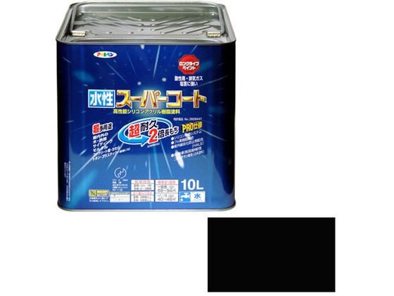 アサヒペン 水性スーパーコート 10L 黒