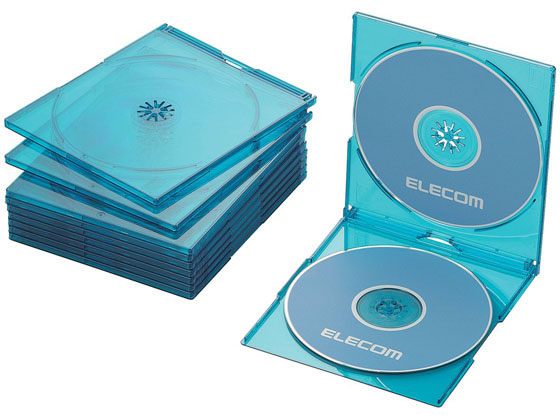 エレコム スリムブルーレイ DVD CDケース 2枚収納10P CCD-JSCSW10CBU