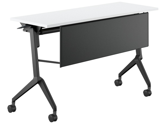 コクヨ フラップテーブル リーフライン 棚幕板付 ホワイト W1200*D450