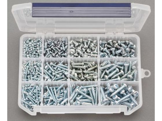 エスコ ナベ頭タッピングビスセット 鉄ユニクロ 3-6mm EA949AK-3