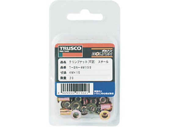 カテゴリー TRUSCO クリンプナット平頭スチール 板厚4．0 M6X1．0 1000個入 TBN-6M40S-C 工具の楽市 - 通販