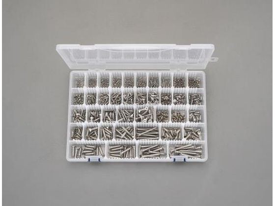 エスコ 皿頭タッピングビスセット ステンレス製 2-6mm EA949AL-21 エスコ 皿頭タッピングビスセット ステンレス製 2-6mm EA949AL-21