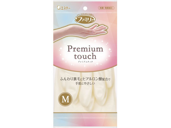 エステー ファミリー プレミアムタッチ ヒアルロン酸 M パールホワイト 1組