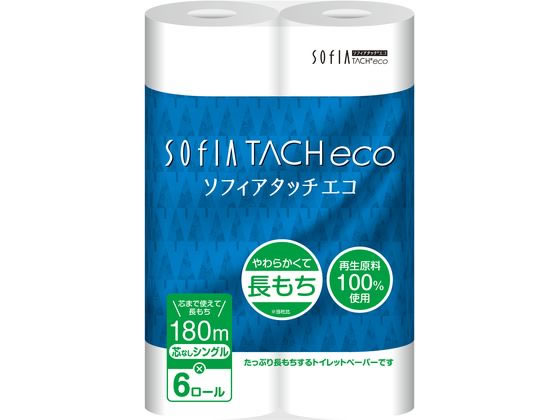 マスコー ソフィアタッチエコ 芯なし トイレットペーパー シングル 180m6R マスコー ソフィアタッチエコ 芯なし トイレットペーパー シングル 180m6R
