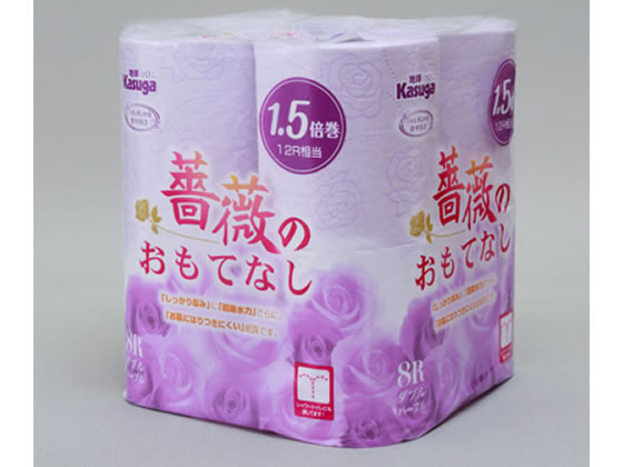 パック入りトイレットペーパー春日製紙 薔薇のおもてなし 25mダブル12RX8P 春日製紙のトイレットペーパーに新商品『エスパルス×薔薇のおもてなし