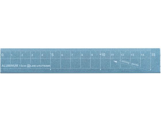 クツワ アルミ定規 15cm ブルー XS03BL