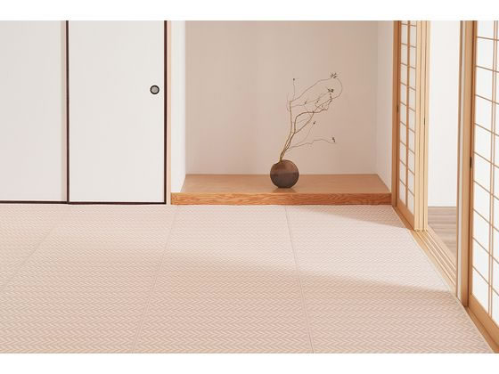 萩原 洗えるい草風カーペット パスラッシュ 江戸間3帖 ピンク 萩原 洗えるい草風カーペット パスラッシュ 江戸間3帖 ピンク
