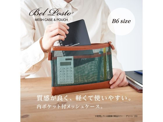セキセイ ベルポスト メッシュケース B6サイズ グリーン BP-6650