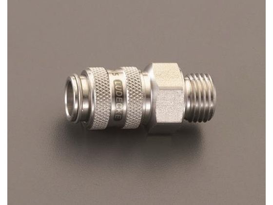 エスコ 雄ねじカップリング ステンレス製 ワンプッシュ G3/8" エスコ 雄ねじカップリング ステンレス製 ワンプッシュ G3/8"