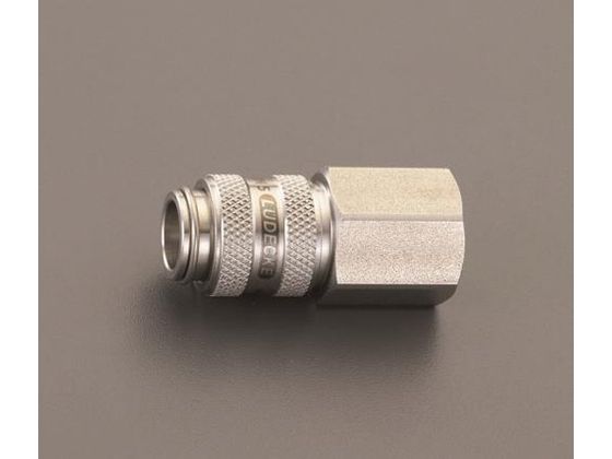 エスコ 雌ねじカップリング ステンレス製 ワンプッシュ G1/4" エスコ 雌ねじカップリング ステンレス製 ワンプッシュ G1/4"