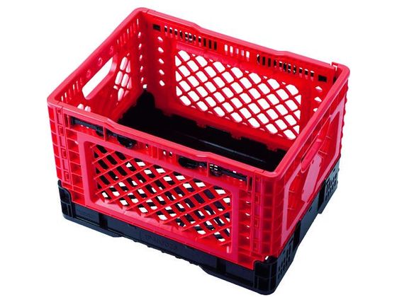 TRUSCO 折りたたみメッシュコンテナ25L レッド TR-MPB25-R