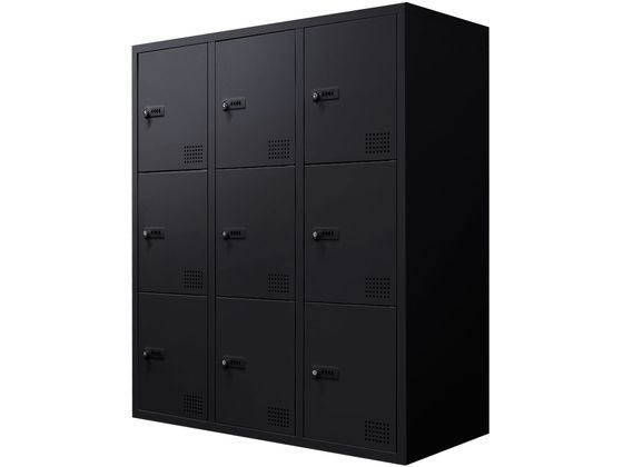 Netforce ファシル 9人用ロッカー ダイヤル錠幅900*奥400mmブラック Netforce ファシル 9人用ロッカー ダイヤル錠幅900*奥400mmブラック