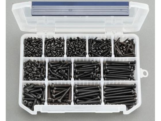 エスコ ナベ頭タッピングビスセット ステンレス 黒色 3-5mm EA949AR-1