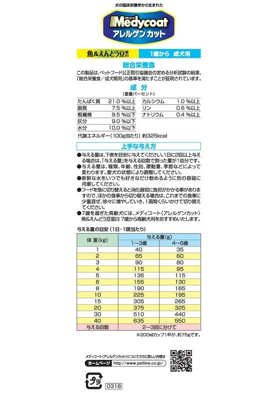 ペットライン MC アレルゲンカット 魚えんどう豆蛋白 成犬用 3kgが2,444円【ココデカウ】
