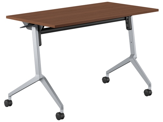 ●品番：ＦＬＦ−Ｋ１２０６ＭＮＮ−Ｓ１Ｖ５２●カラー／［天板］ブラウンウォールナット［脚］フラットシルバー●外寸法／幅１２００×奥行６００×高さ７２０ｍｍ●下肢空間寸法／幅９８０×高さ６０２ｍｍ●天板
