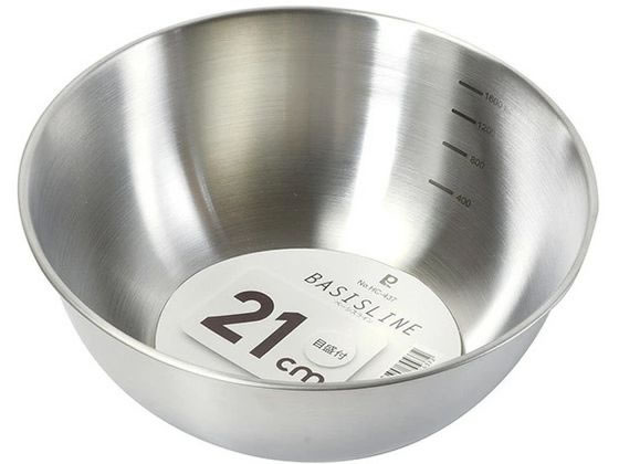 パール金属 ベーシスライン ステンレス製ボウル 21cm (目盛付) HC-437 パール金属 ベーシスライン ステンレス製ボウル 21cm (目盛付) HC-437
