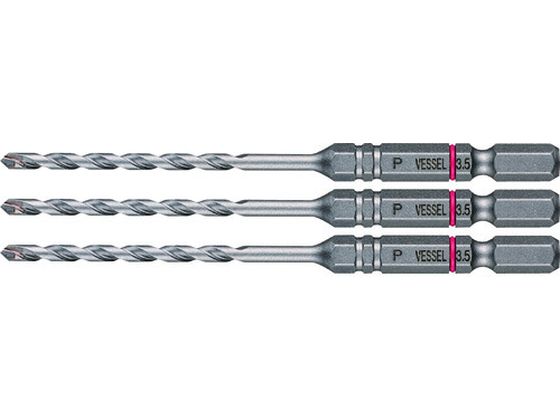 ベッセル 磁器タイル用ドリル APD 3本組 ドリル径:3.5mm 有効長:45mm APD3S-3.5 ベッセル 磁器タイル用ドリル APD 3本組 ドリル径:3.5mm 有効長:45mm APD3S-3.5