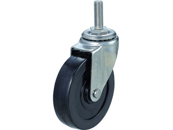 TRUSCO ねじ込み導電性ゴムキャスター ステンレス金具 自在 Φ100 TYSST-100RHE