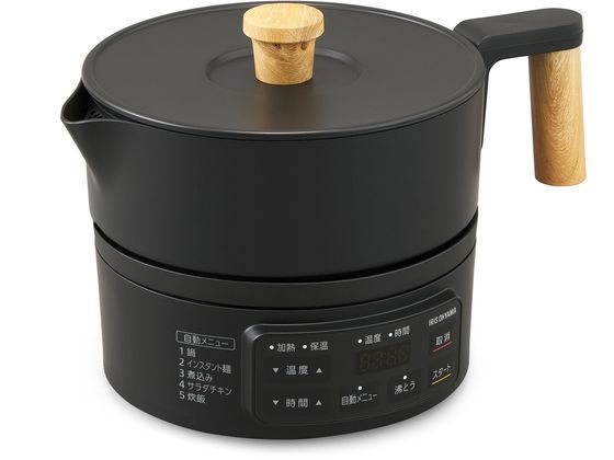 「高評価！」注目のレビュ アイリスオーヤマ クッキングケトル ICK-M1200-Bが12,366円 キッチン家電