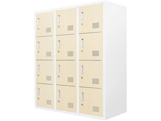 Netforce ファシル シューズロッカー 12人用 3列4段 木目ナチュラル Netforce ファシル シューズロッカー 12人用 3列4段 木目ナチュラル