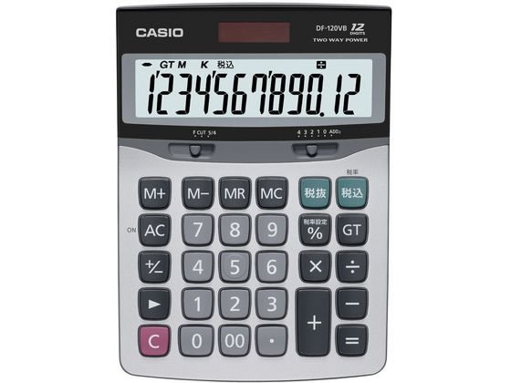 カシオ カシオデスクサイズエコマーク付電卓12桁 DF-120VB-N カシオ カシオデスクサイズエコマーク付電卓12桁 DF-120VB-N