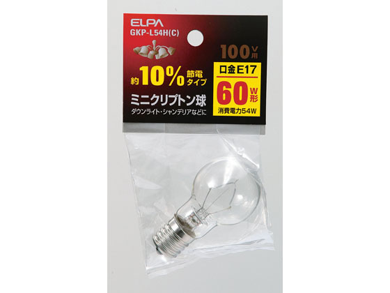 朝日電器 ミニクリプトン球 60Wクリア GKP-L54H(C)