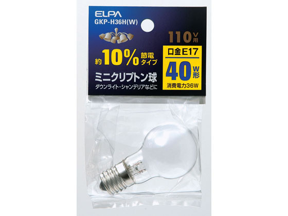 朝日電器 ミニクリプトン球 40Wホワイト GKP-H36H(W)