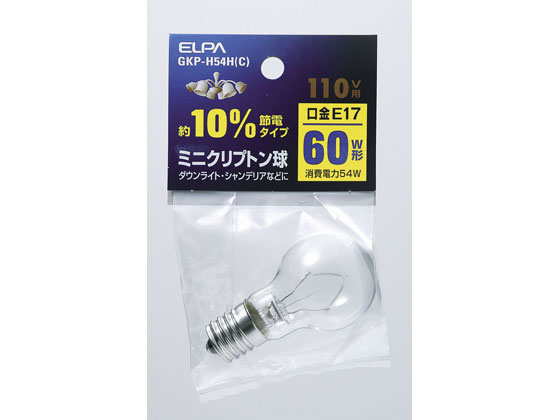 朝日電器 ミニクリプトン球 60Wクリア GKP-H54H(C)