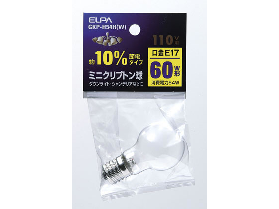 朝日電器 ミニクリプトン球 60Wホワイト GKP-H54H(W)
