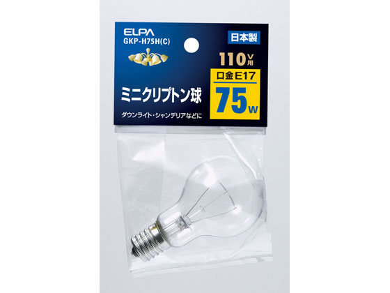 朝日電器 ミニクリプトン球 75Wクリア GKP-H75H(C)