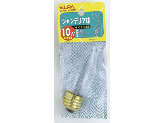 朝日電器 シャンデリア球 10W E26クリア G-602H(C)