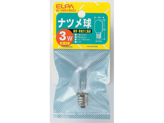 朝日電器 ナツメ球 110V3W E12クリア G-1001H(C)