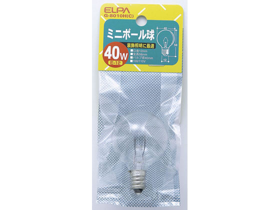 朝日電器 ミニボール球 40W E12クリア G-8010H(C)