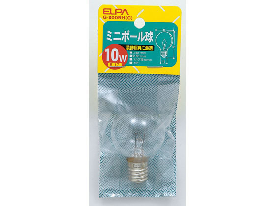 朝日電器 ミニボール球 10W E17クリア G-8005H(C)