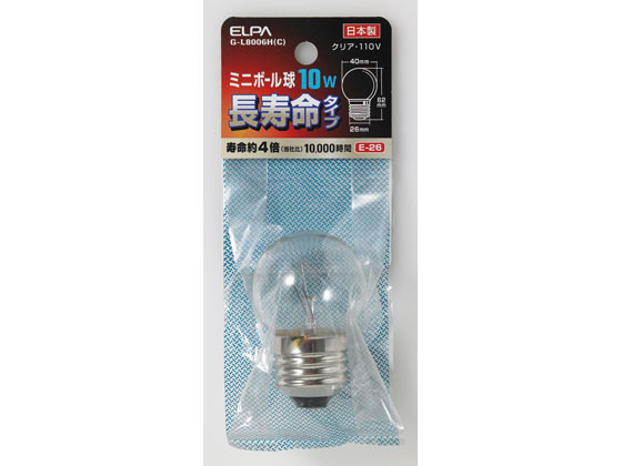 朝日電器 ミニボール球長寿命 5W E26クリア G-L8006H(C)