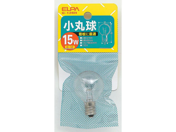 朝日電器 小丸球 15W E12クリア G-126H