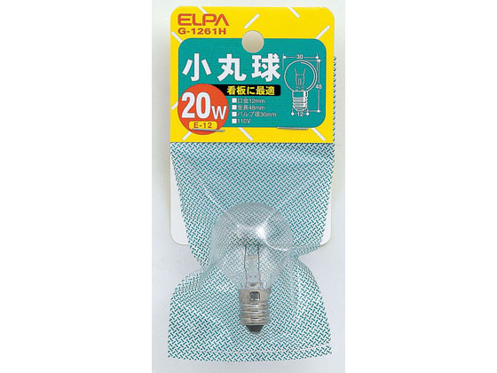 朝日電器 小丸球 20W E12クリア G-1261H