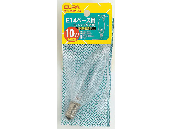 朝日電器 シャンデリア球 10W E14クリア G-702H(C)